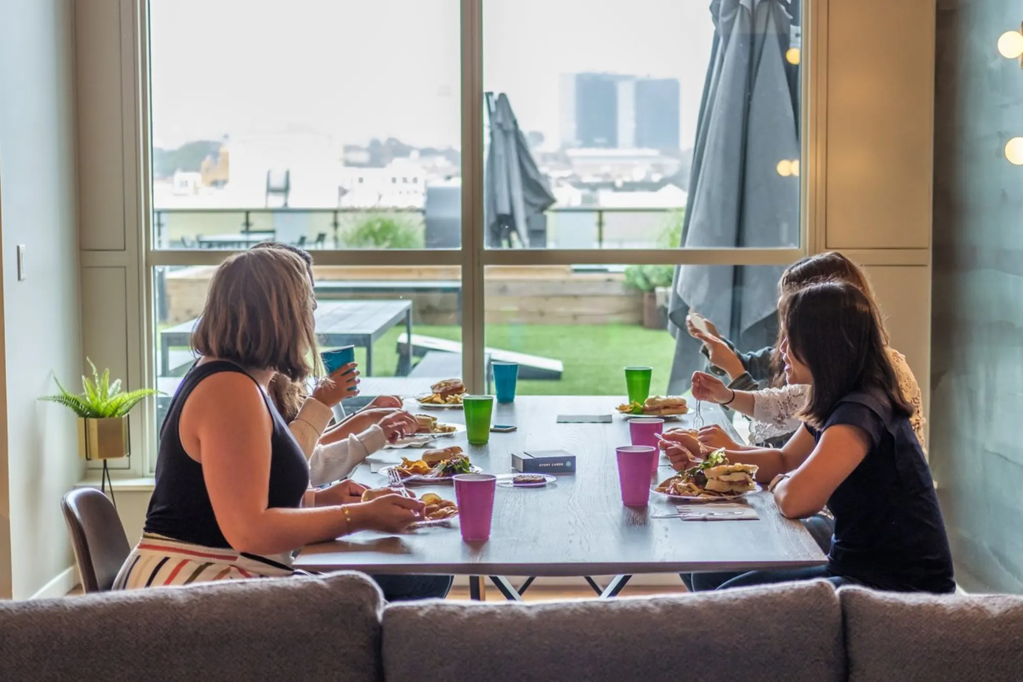 A women's Dinner Group sharing a meal